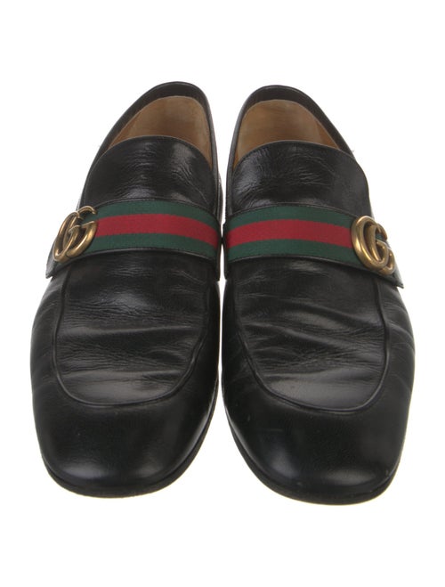 Gucci Web Accent Leather Dress Loafers