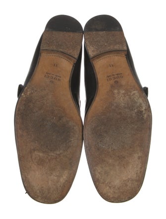 Gucci Web Accent Leather Dress Loafers