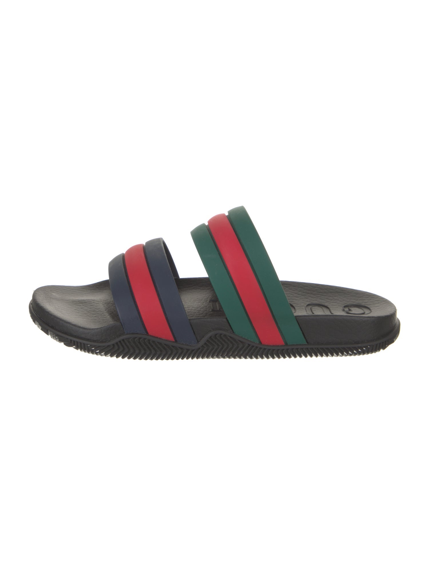 Gucci Rubber Colorblock Pattern Slides w/ Tags