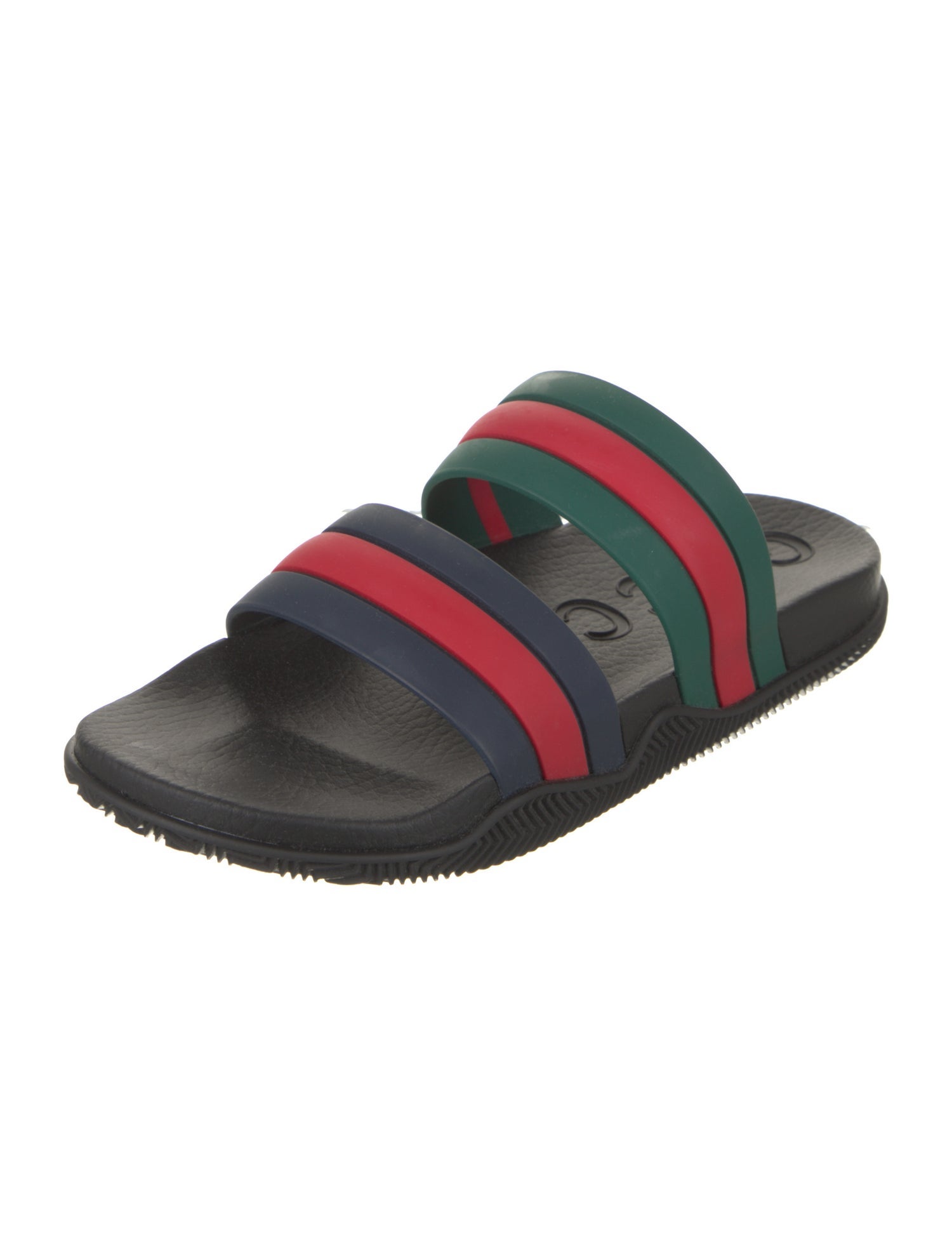 Gucci Rubber Colorblock Pattern Slides w/ Tags