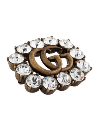 Gucci Crystal Double G Brooch