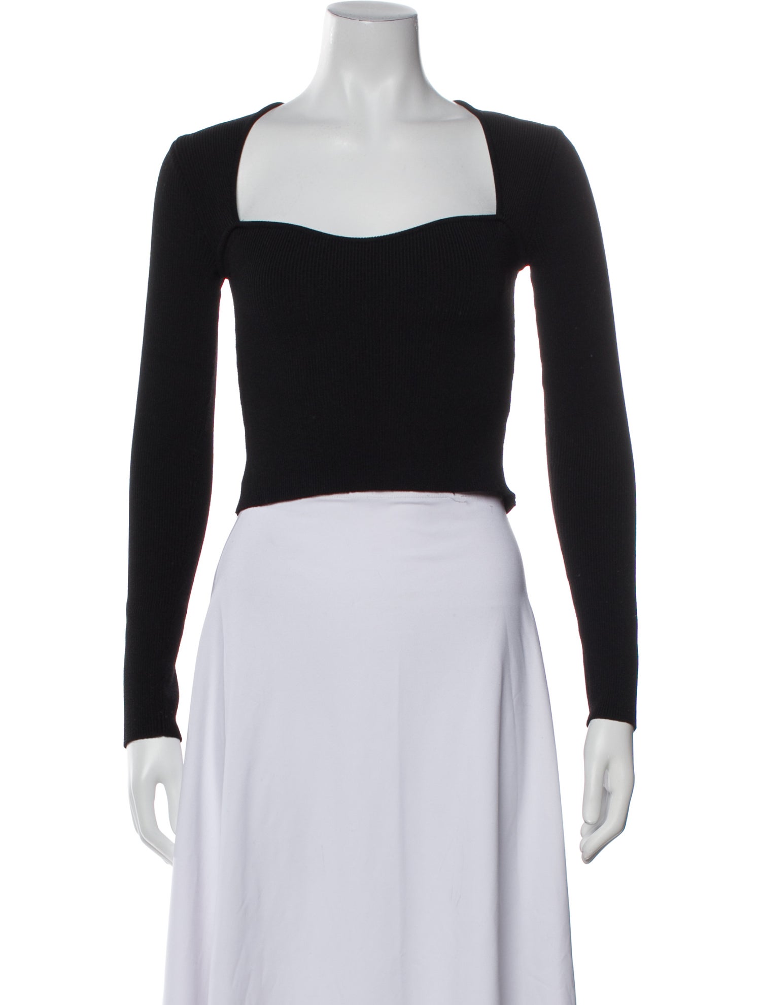 Gucci Square Neckline Long Sleeve Crop Top