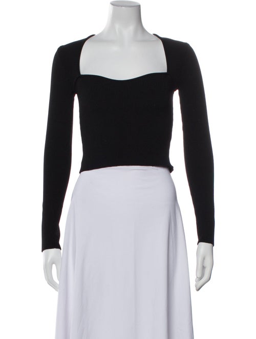 Gucci Square Neckline Long Sleeve Crop Top