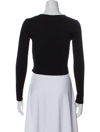 Gucci Square Neckline Long Sleeve Crop Top