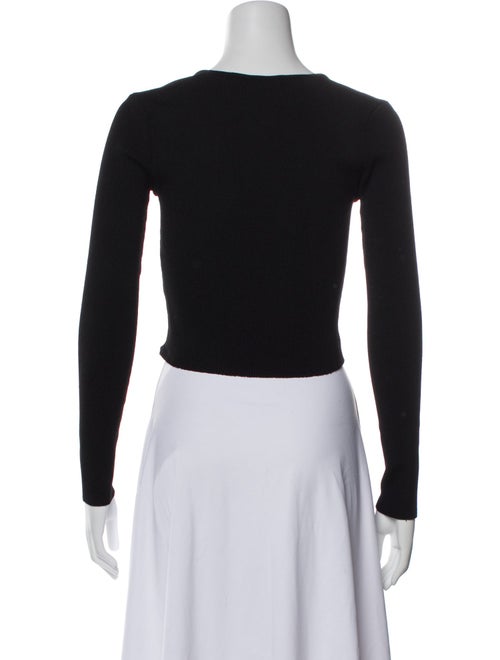 Gucci Square Neckline Long Sleeve Crop Top