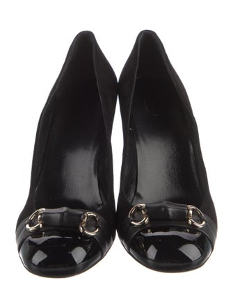 Gucci Horsebit Accent Suede Pumps