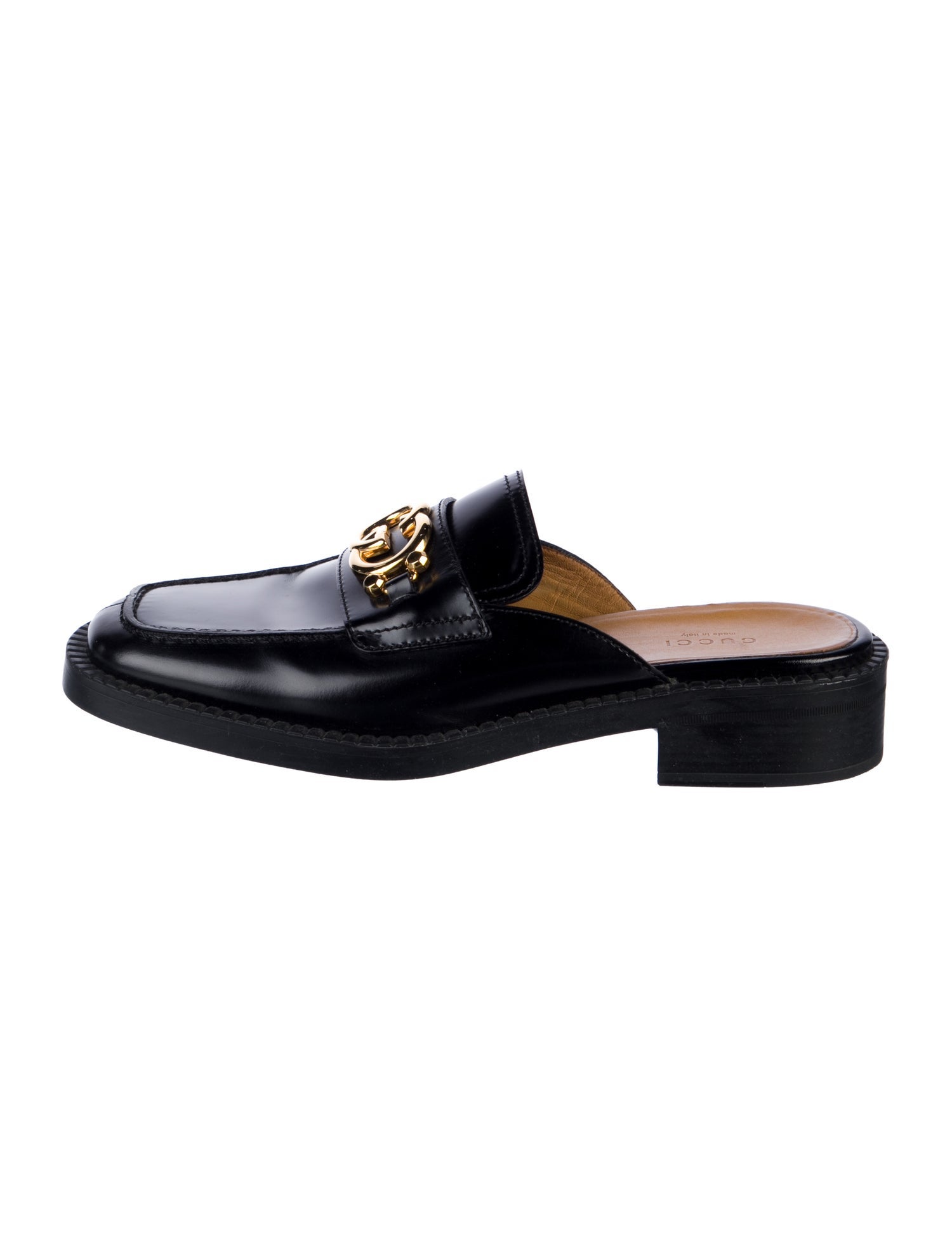 Gucci Interlocking G Logo Leather Mules