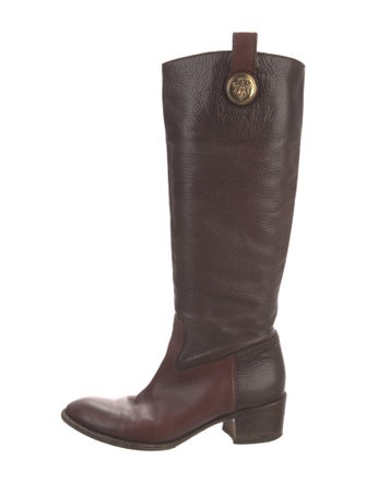 Gucci Interlocking G Logo Leather Riding Boots