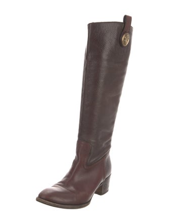 Gucci Interlocking G Logo Leather Riding Boots