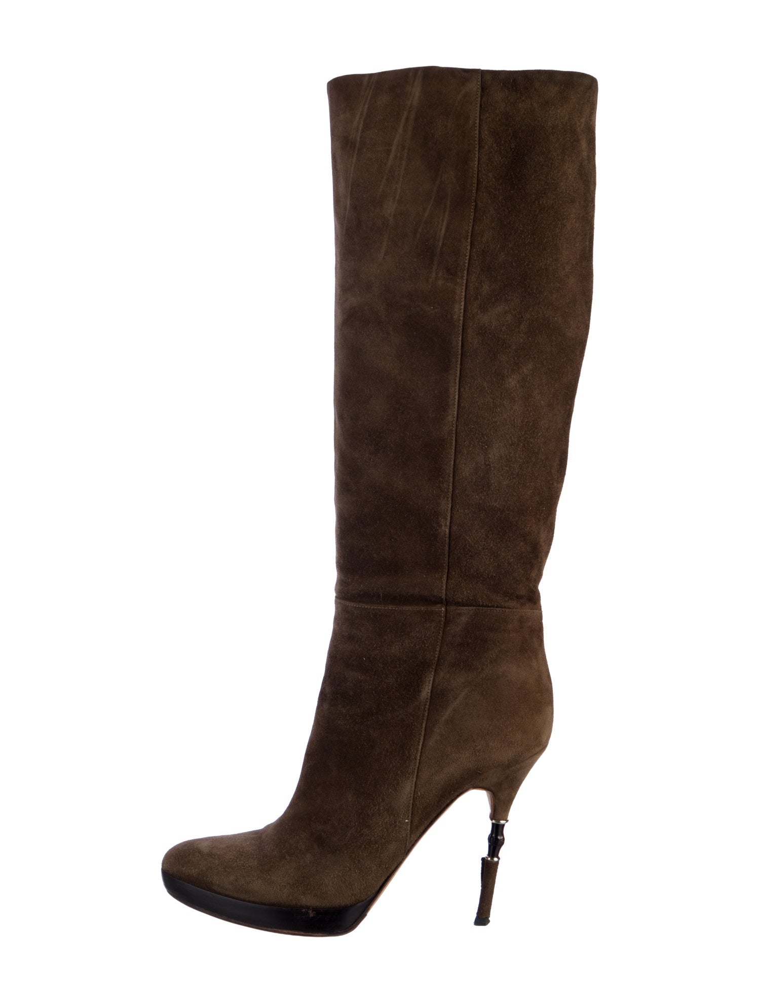 Gucci Bamboo Accent Suede Boots