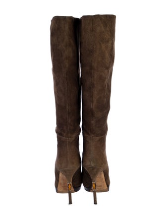 Gucci Bamboo Accent Suede Boots