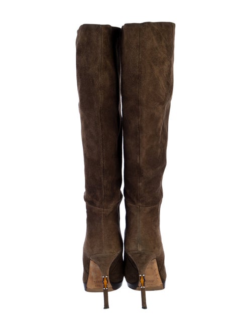 Gucci Bamboo Accent Suede Boots