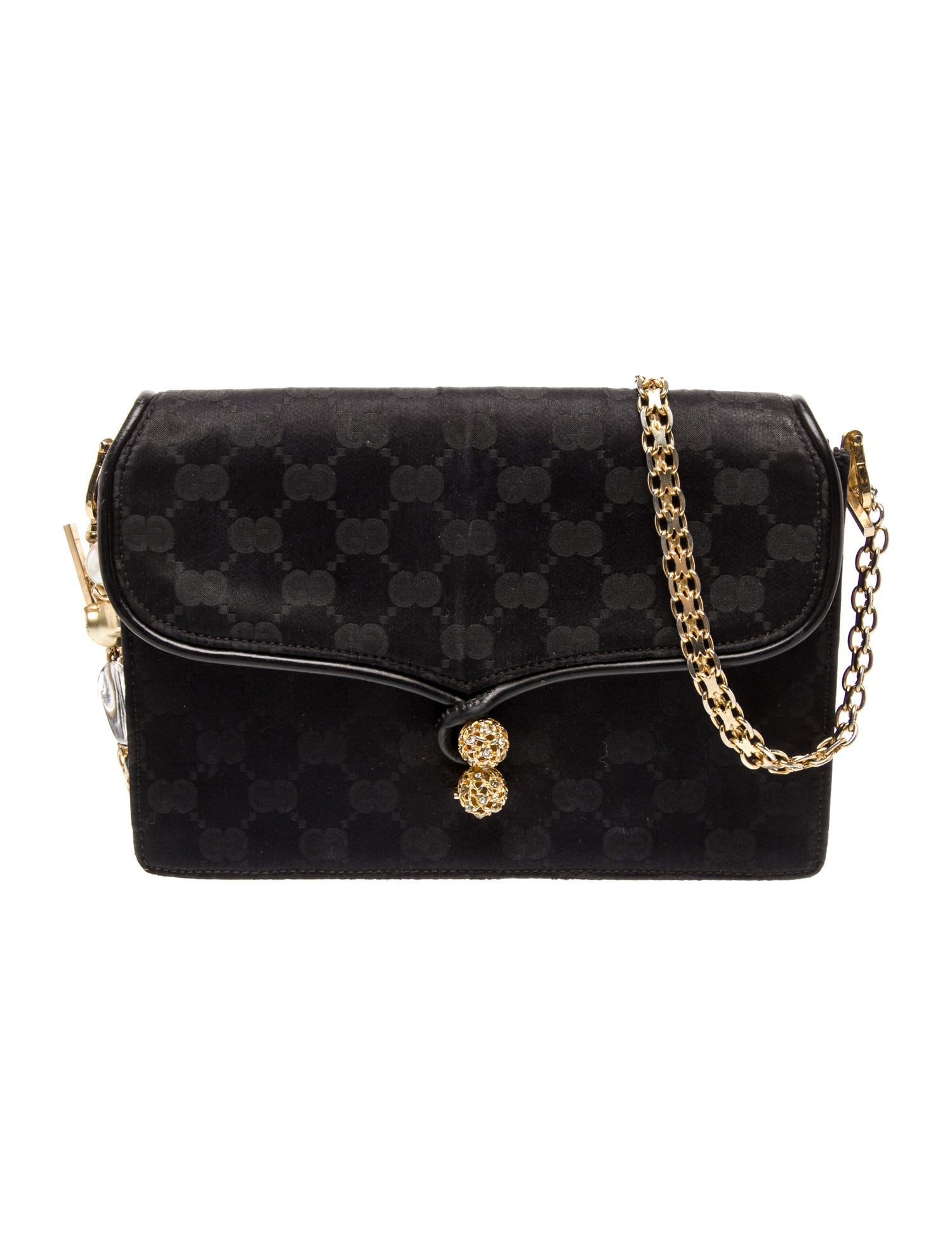 Gucci Satin Micro gg embellished shoulder bag Vintage