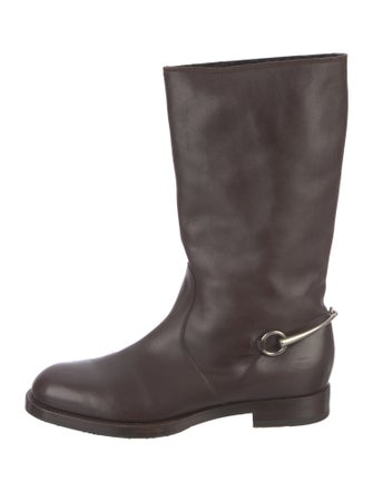 Gucci Horsebit Accent Leather Boots