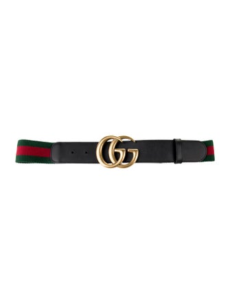 Gucci Web Accent Leather Waist Belt