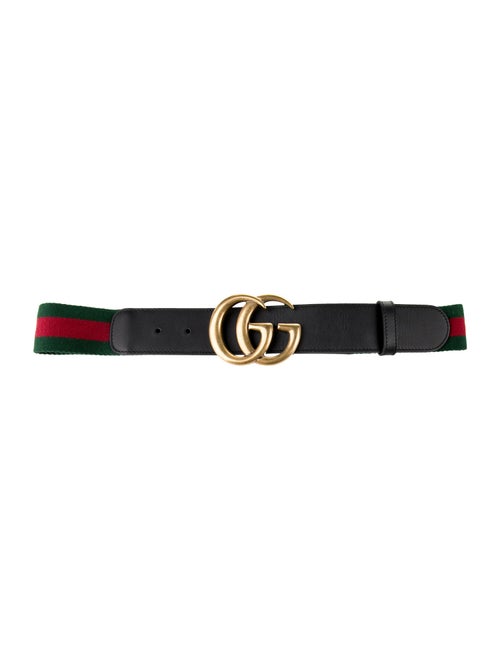 Gucci Web Accent Leather Waist Belt