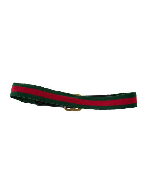 Gucci Web Accent Leather Waist Belt