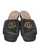 Gucci Double G Logo Leather Slides