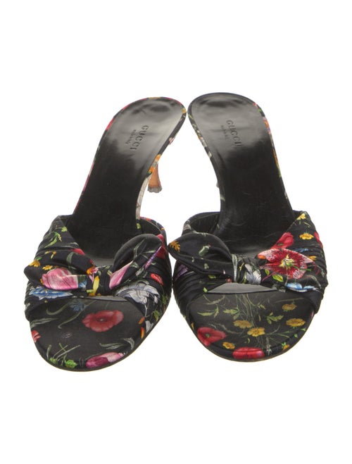 Gucci Flora Print Bow Accents Slides