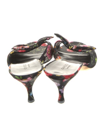 Gucci Flora Print Bow Accents Slides