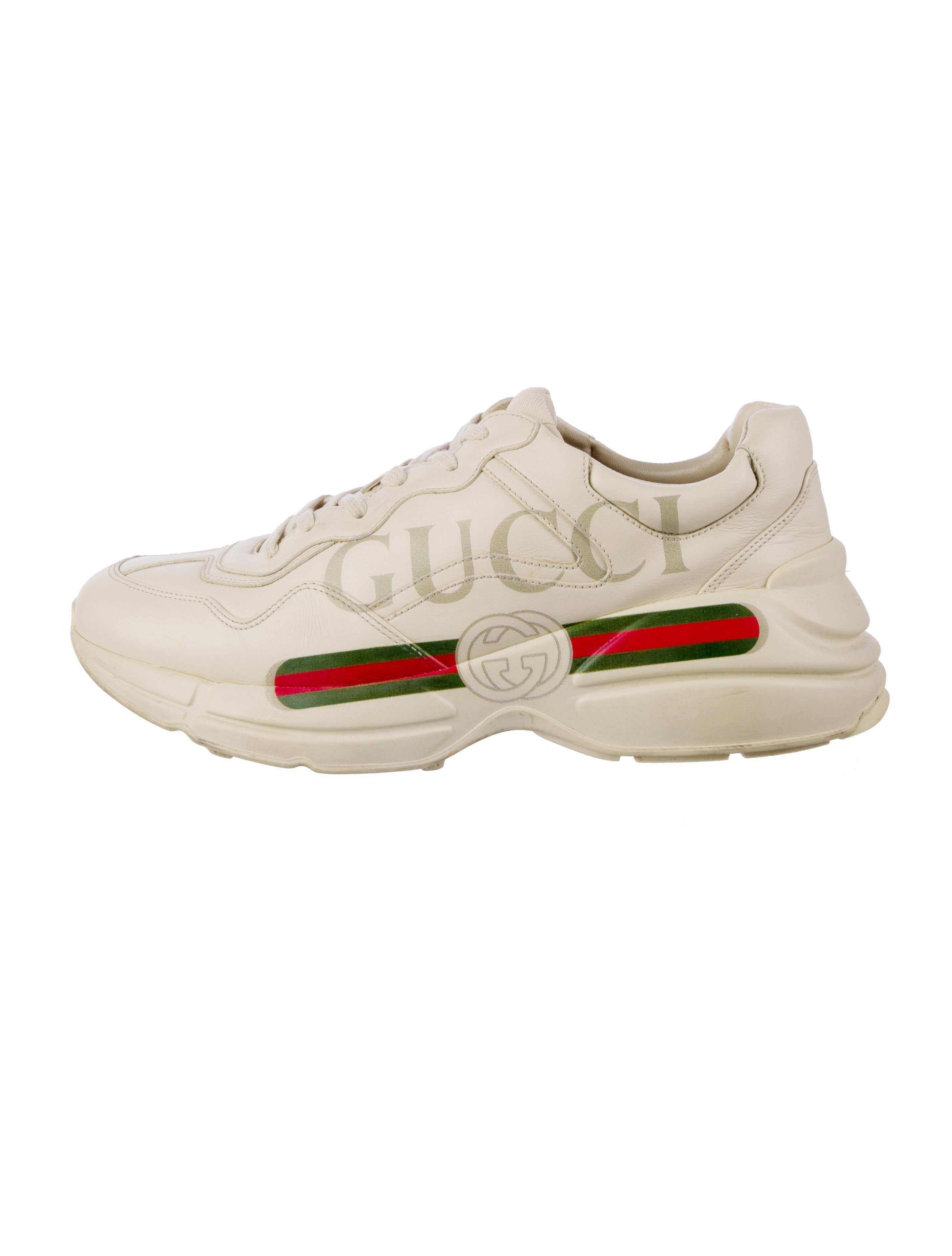Gucci Web Accent Leather Sneakers