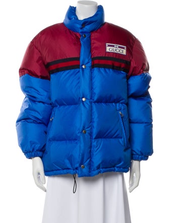 Gucci Web Accent Nylon Puffer Coat