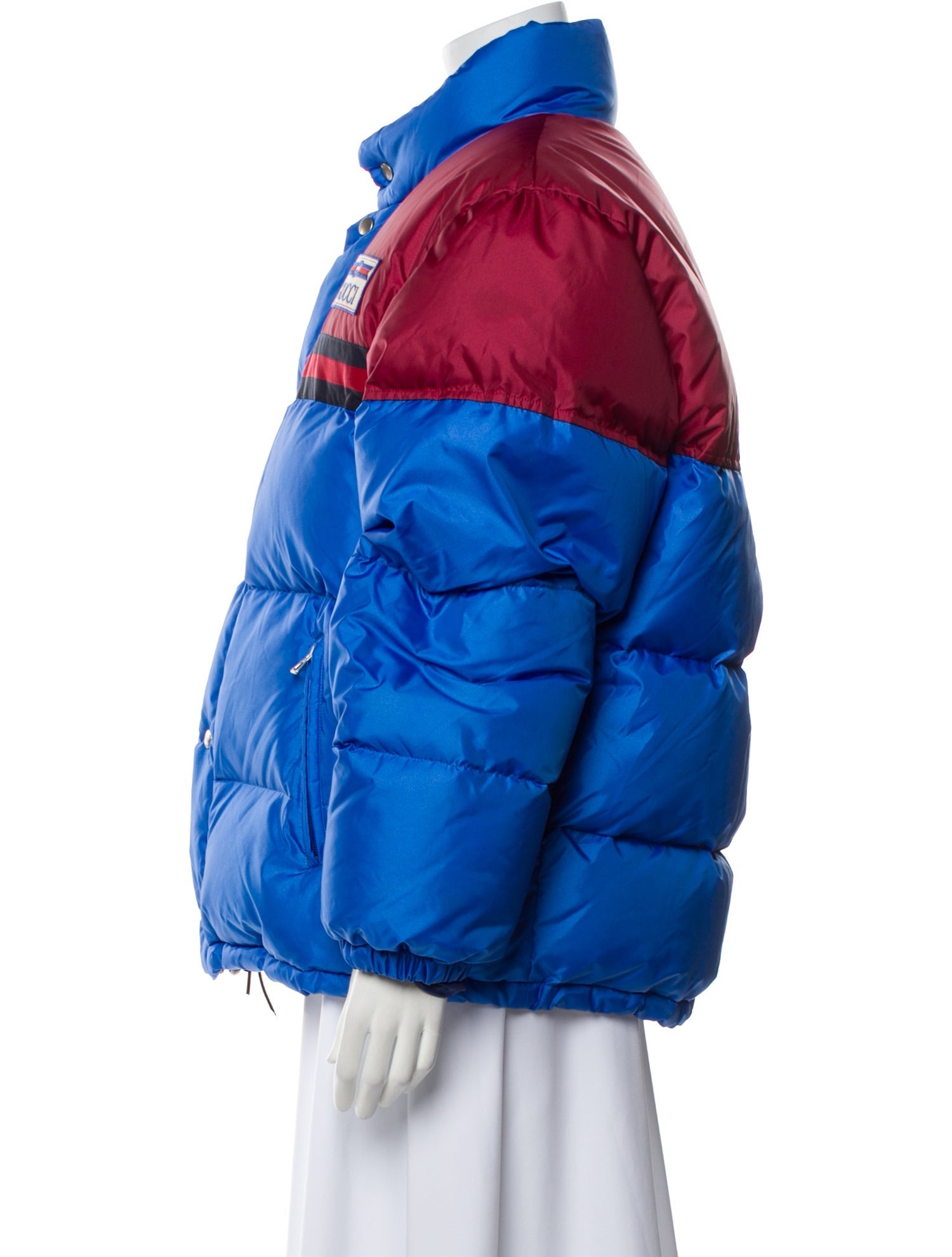 Gucci Web Accent Nylon Puffer Coat