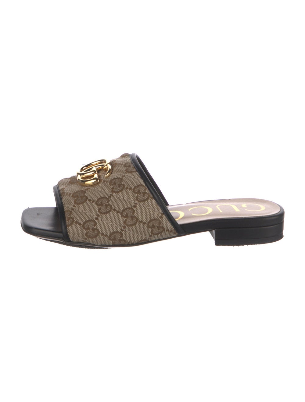Gucci Canvas Slides Neutrals GG Canvas & Double G… - image 1