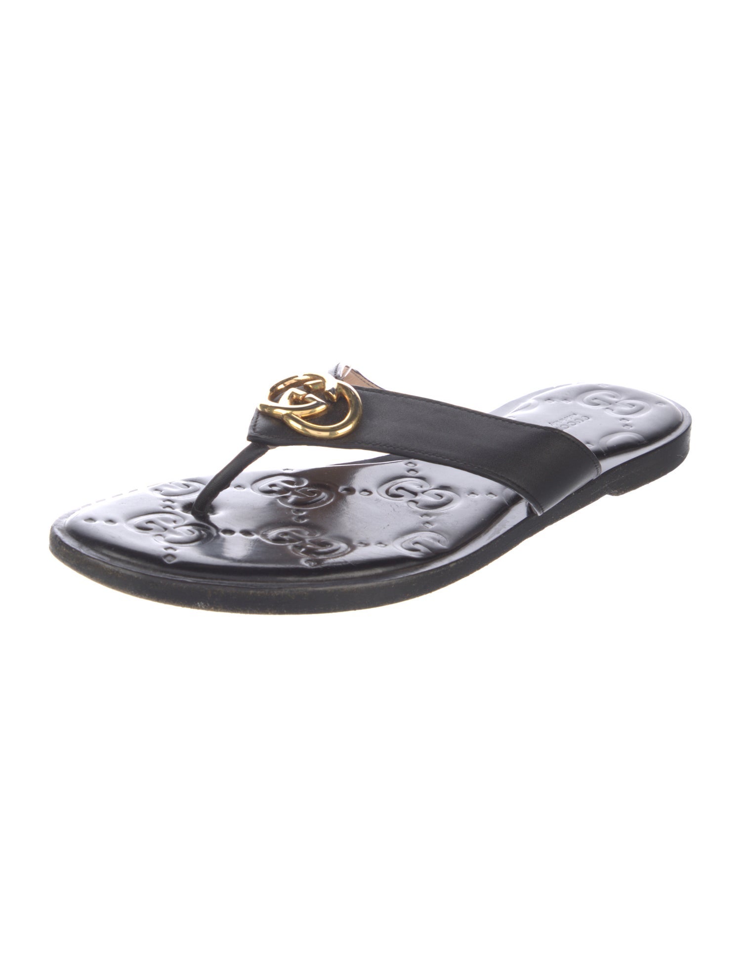 Gucci Interlocking G Logo Leather Slides