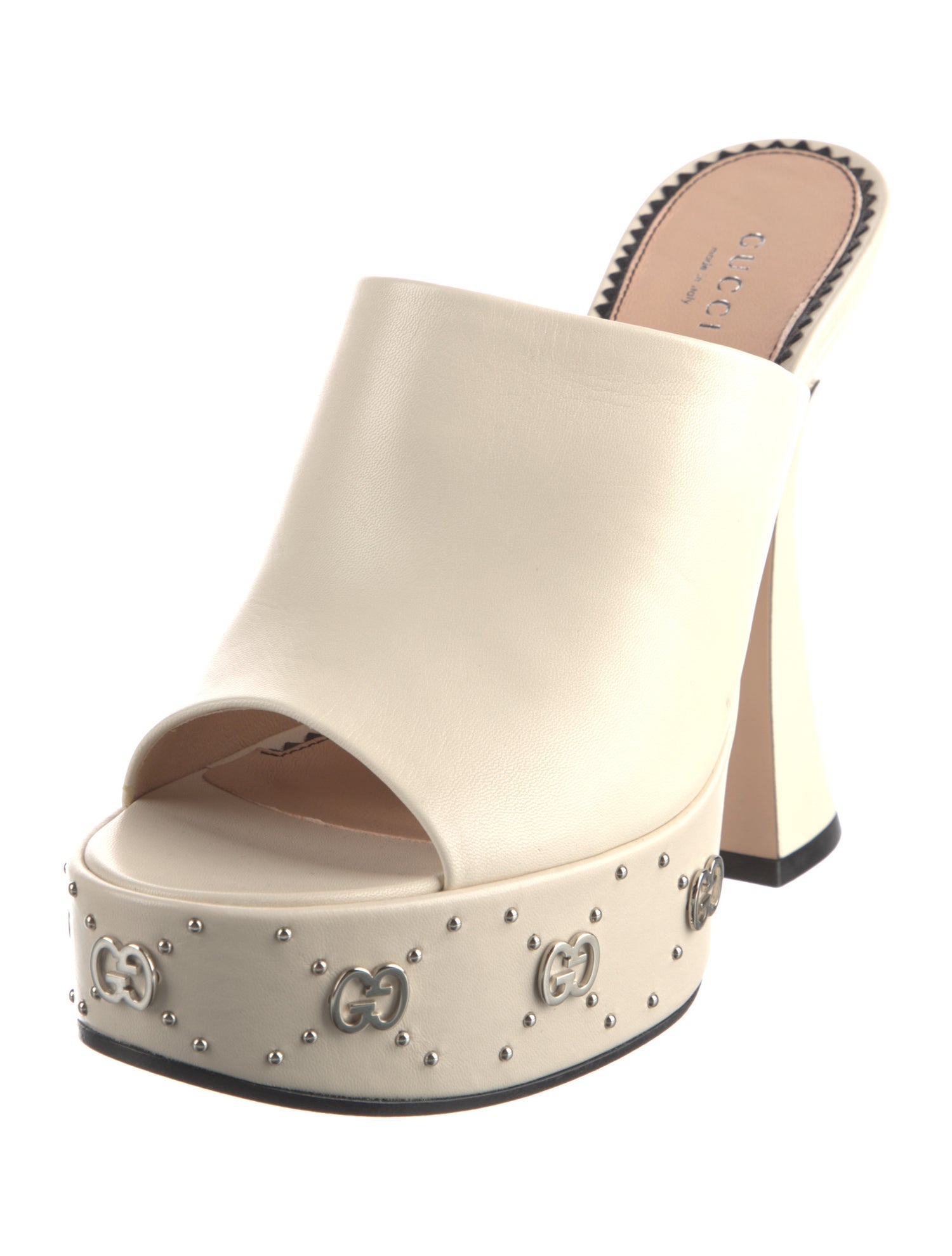 Gucci GG Logo Leather Slides