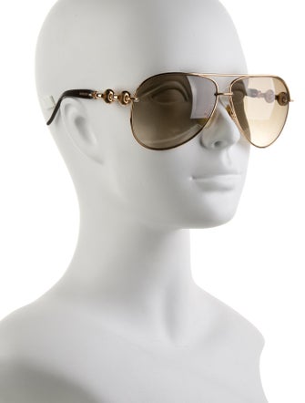 Gucci Marina Chain Accent Aviator Sunglasses