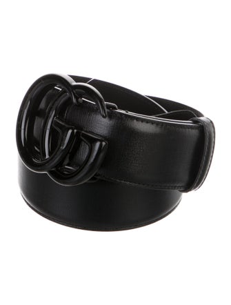 Gucci Double G Logo Leather Belt