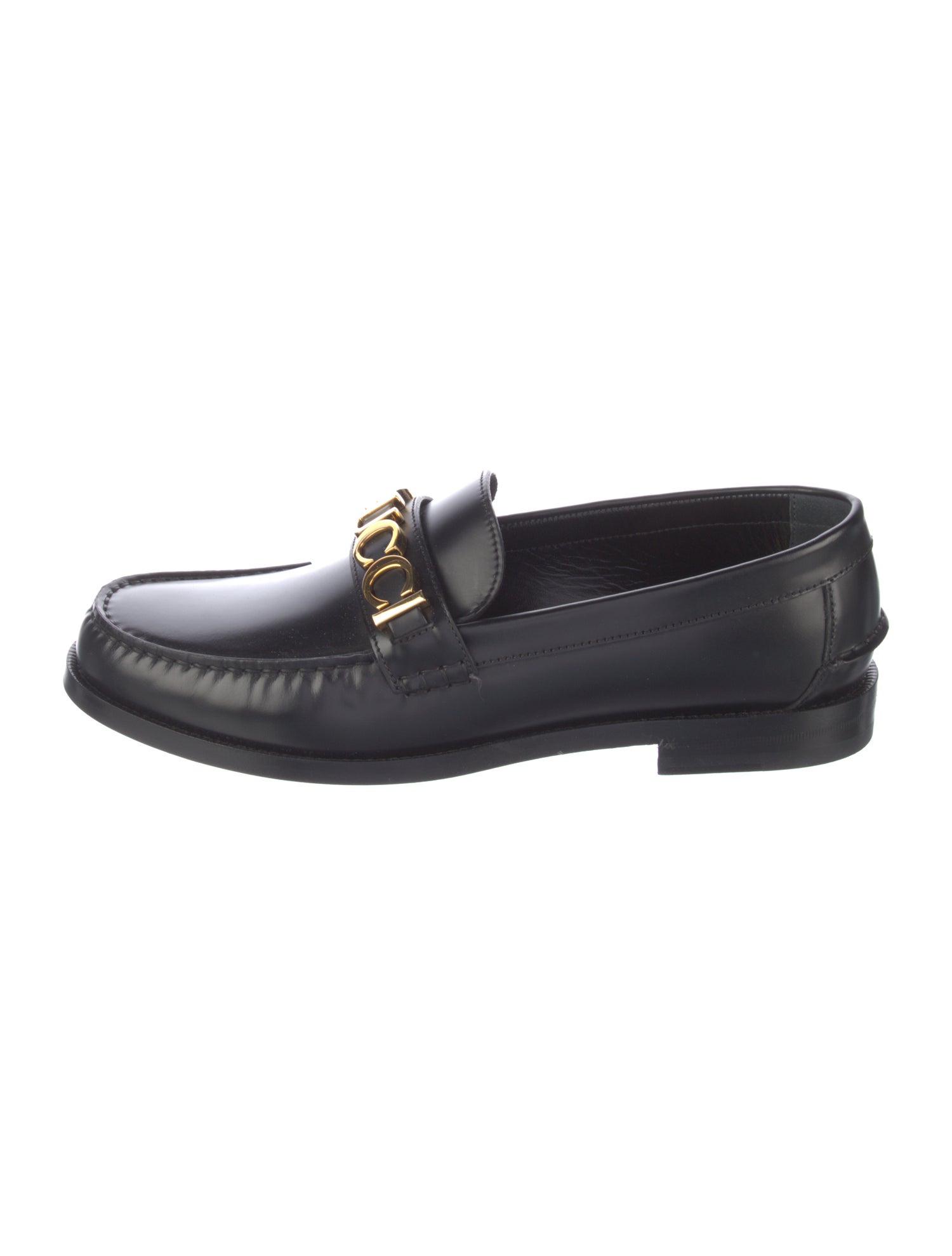 Gucci Interlocking G Logo Leather Loafers