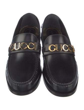 Gucci Interlocking G Logo Leather Loafers