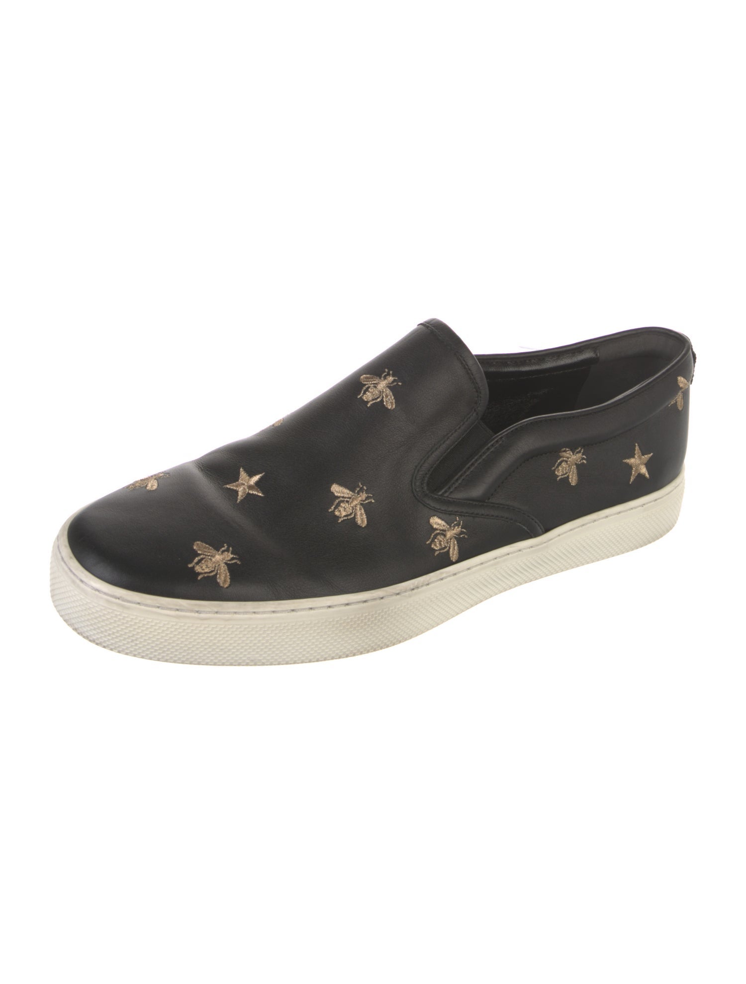 Gucci Web Accent Leather Sneakers