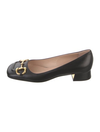 Gucci Horsebit Accent Leather Pumps