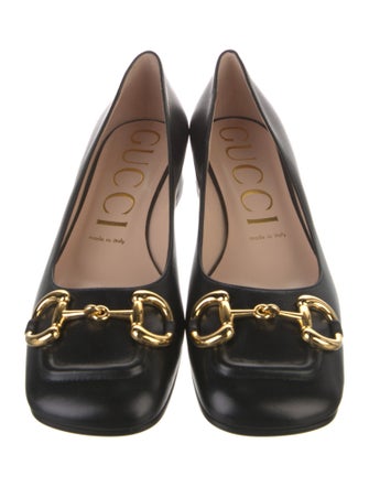 Gucci Horsebit Accent Leather Pumps