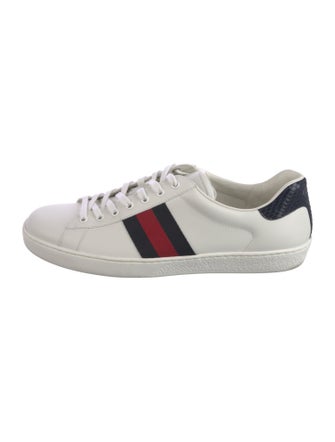 Gucci Web Accent Leather Sneakers