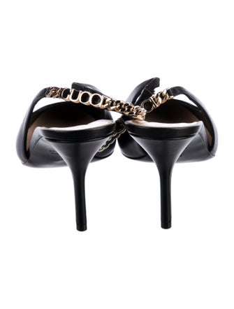 Gucci Interlocking G Logo Leather Slingback Pumps