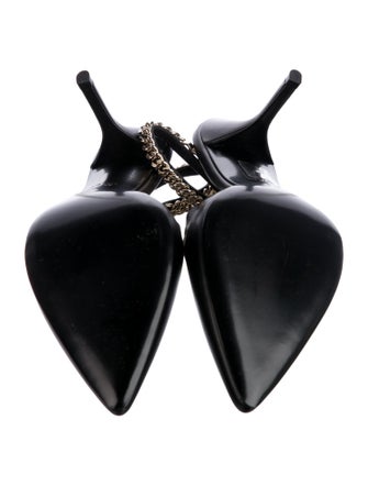 Gucci Interlocking G Logo Leather Slingback Pumps