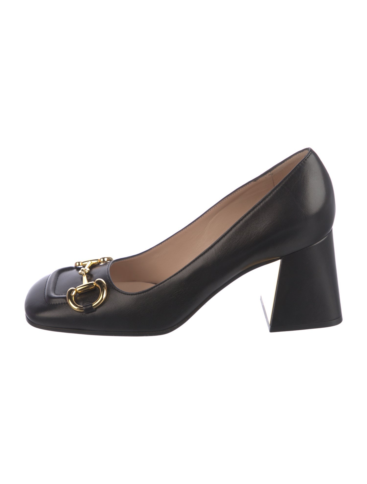 Gucci Horsebit Accent Leather Pumps