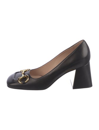 Gucci Horsebit Accent Leather Pumps