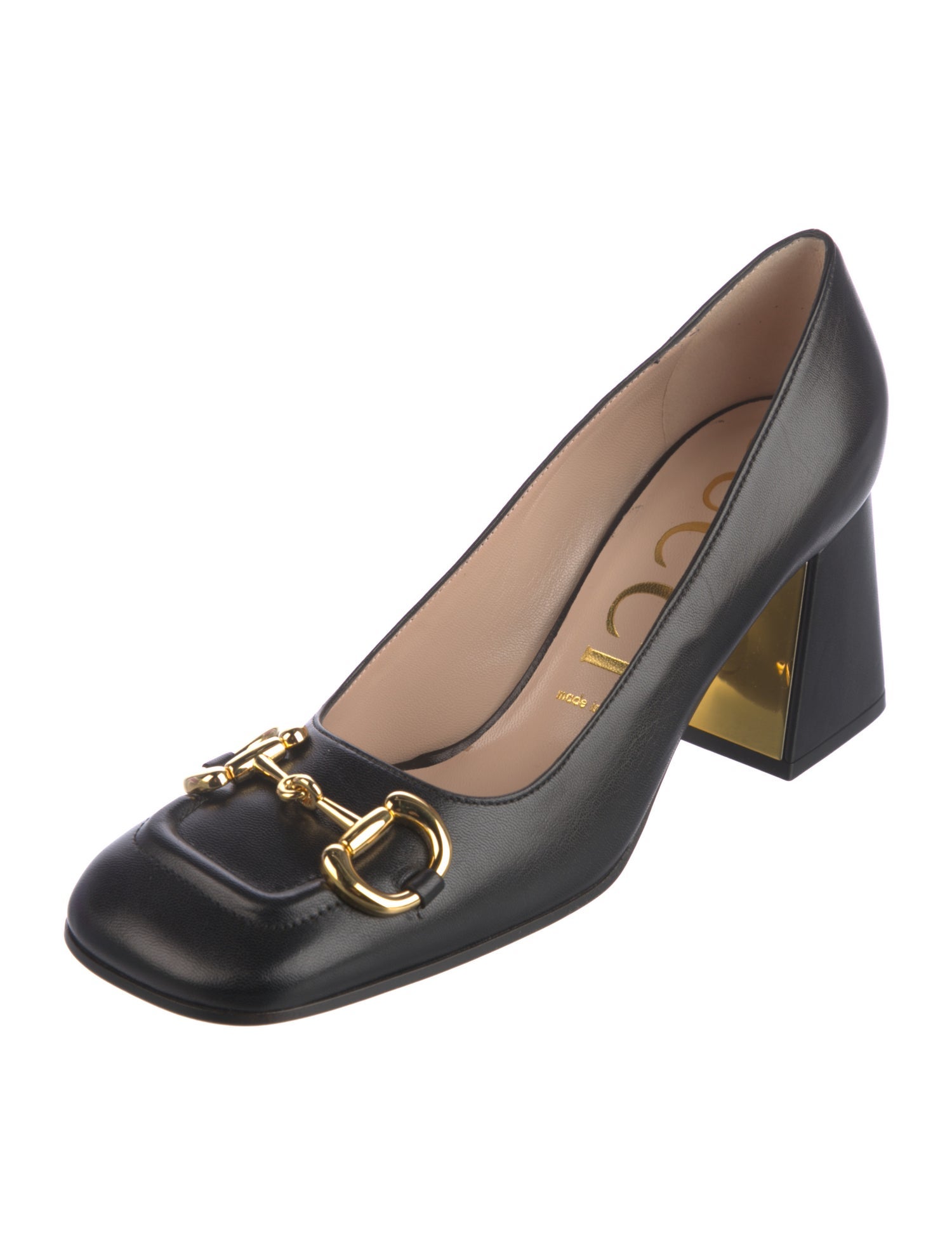 Gucci Horsebit Accent Leather Pumps