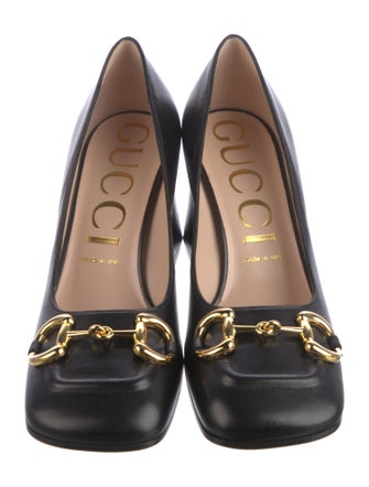 Gucci Horsebit Accent Leather Pumps