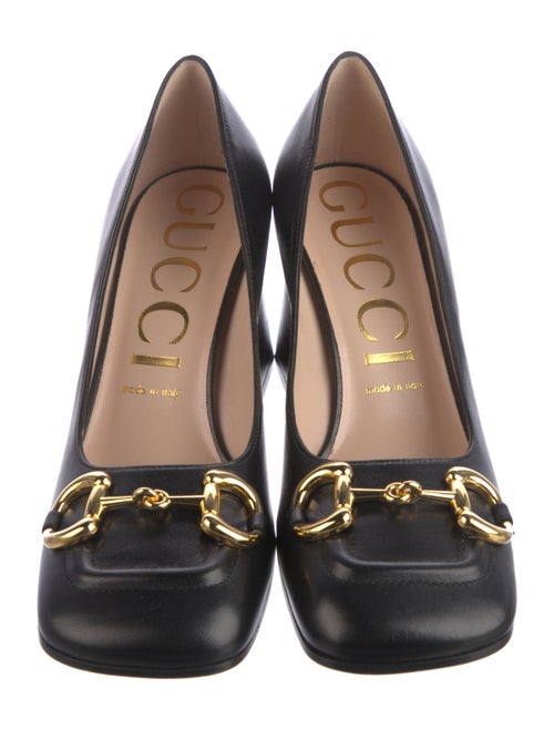 Gucci Horsebit Accent Leather Pumps