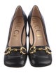 Gucci Horsebit Accent Leather Pumps