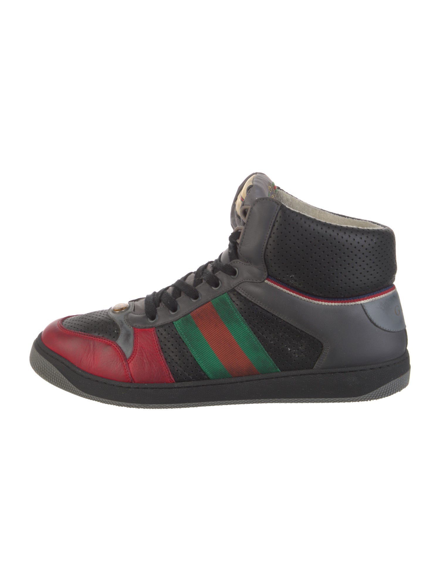 Gucci Web Accent Leather Sneakers