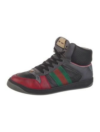 Gucci Web Accent Leather Sneakers