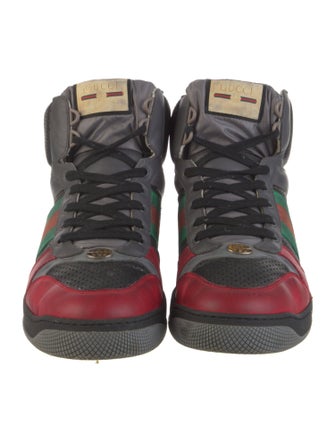 Gucci Web Accent Leather Sneakers