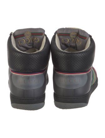 Gucci Web Accent Leather Sneakers